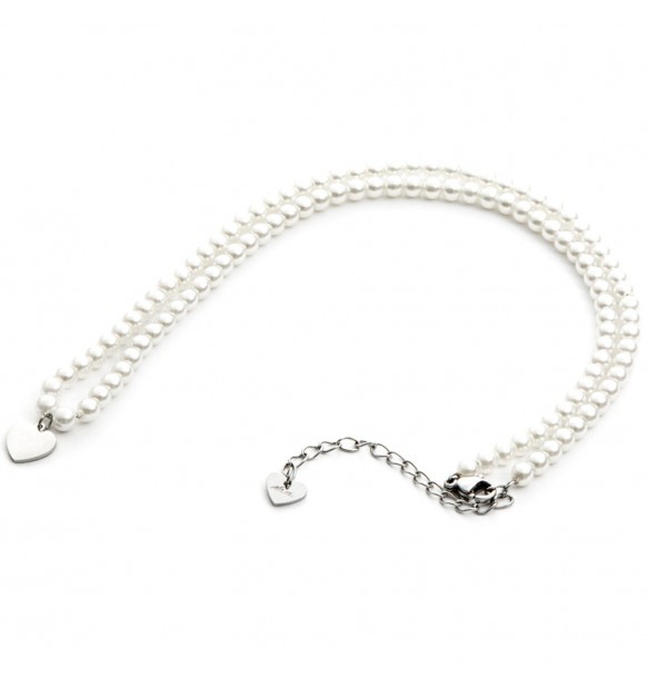 Collana 4US Cesare Paciotti pearl and heart donna 4UCL3581W