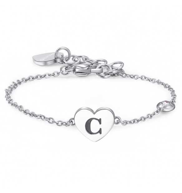 Bracciale Sagapo Click lettera B donna SCK120