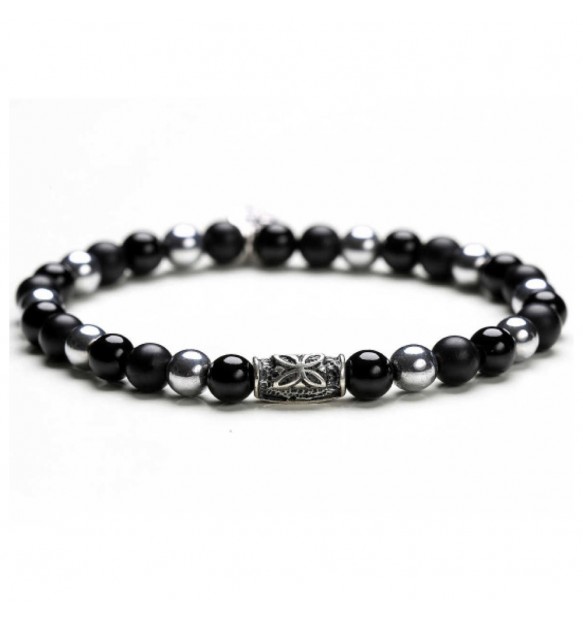 Bracciale Gerba Stone 6 mm 271 BLACK SILVER