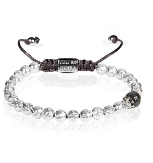 Bracciale Gerba Silver Ball onice nera SB07