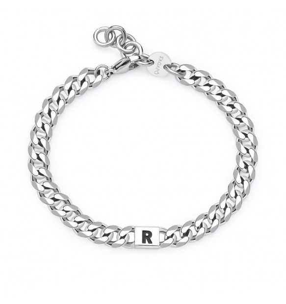 Bracciale Sagapo Monogram lettera R uomo SMG27