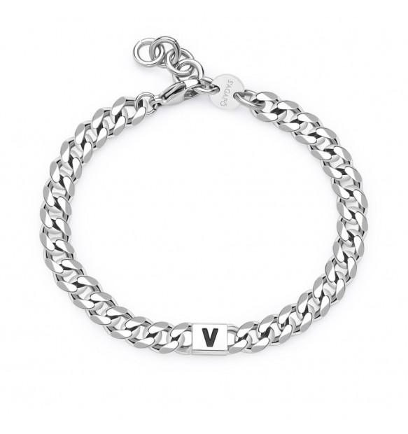 Bracciale Sagapo Monogram lettera V uomo SMG31