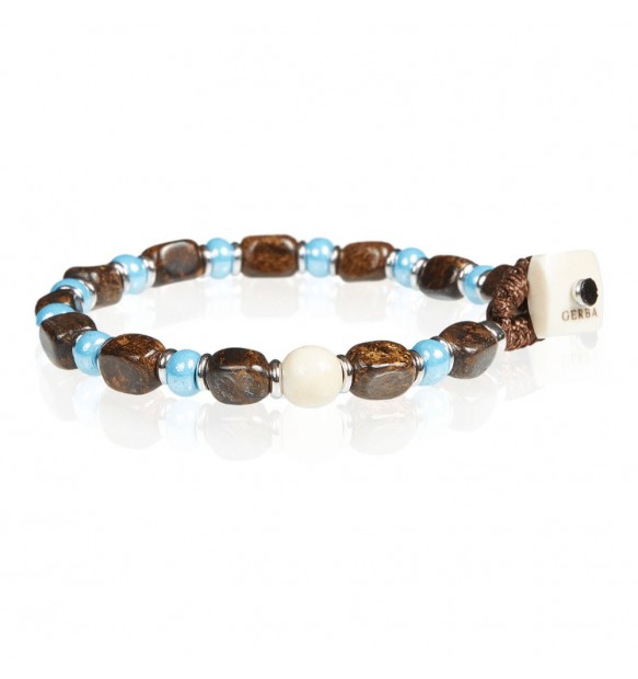 Bracciale Gerba Strange Stone bronzite e murrina S05